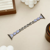 Silver / Blue Striped Stone